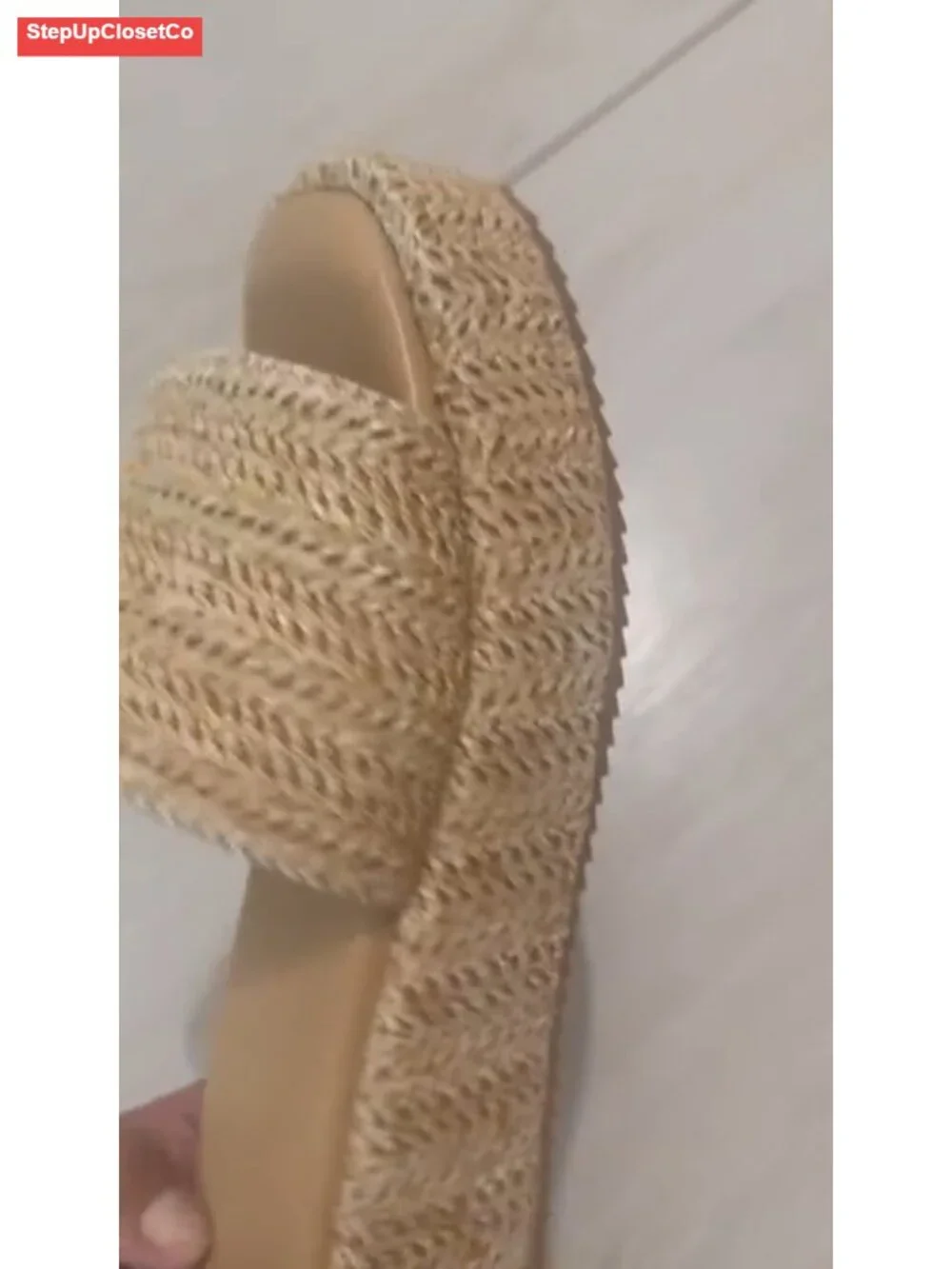 Raffia Woven Platform Wedge Sandals - Espadrilles, Cute Summer Slides,